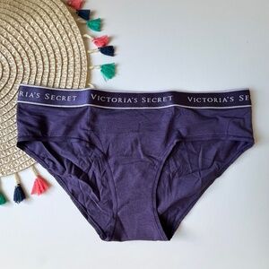 Victoria's Secret Logo Cotton Hiphugger Panty Valiant Purple Large NEW